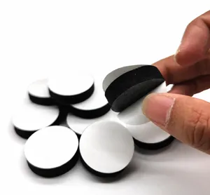 Almohadillas de fieltro redondas negras para muebles con adhesivo, protección de suelos.