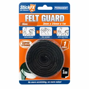 Self-adhesive felt strip roll for furniture protection anti-scratch noise reduction 3mm 1m
