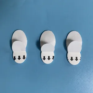 Trace-less strong adhesive hook replacement strips, white oval mounting tape with arrows.