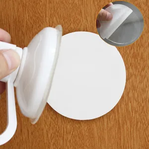 Round acrylic suction cup auxiliary sticker, heavy duty transparent adhesive pad for hooks.
