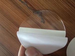 Clear Acrylic Round Double-Sided Traceless Adhesive Sticker Detail View 7.5cm Size for Wall