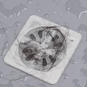 Adesivo per scarico a pavimento usa e getta, griglia fine, filtro per capelli da bagno.