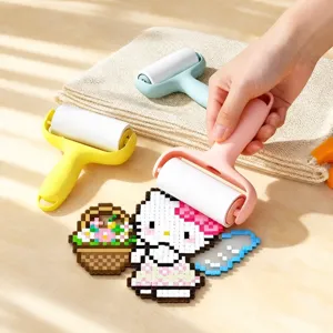 Portable mini lint roller for clothes hair removal tool in cute macaron colors main view