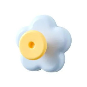 Cute dopamine flower wall hook adhesive sticky key towel holder for bathroom home decor