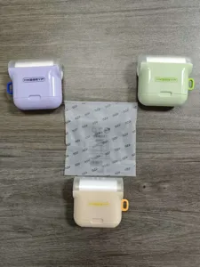 Portable mini sticky hair roller lint remover for clothes travel use, easy tear refill core.