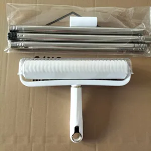 Large stainless steel long handle lint roller telescopic cleaning brush with cover for pet hair removal