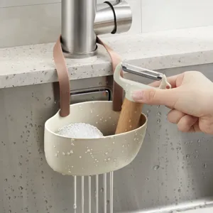 Cuisine Évier Panier de Dégagement Suspendu Robinet Support de Rangement PP Plastique Creux Éponge Support Organisateur Multicouche