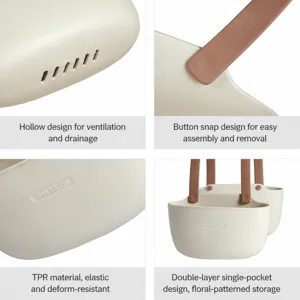 Panier suspendu evier de cuisine en silicone, trous de drainage, sangle reglable.