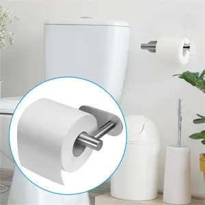 Stainless steel bathroom toilet paper holder, punch-free wall-mounted roll paper tissue rack.