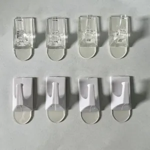 Ganci adesivi trasparenti e bianchi, supporti da parete senza foratura per la casa e la cucina.