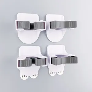 Supporto da parete multifunzionale per scopa e mocio, ganci di stoccaggio resistenti per bagno.