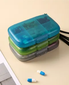 Portable mini 6-grid pill box travel weekly medicine jewelry storage organizer container
