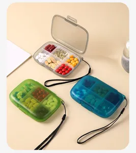 Portable 6-grid pill box travel weekly medicine organizer mini plastic storage case