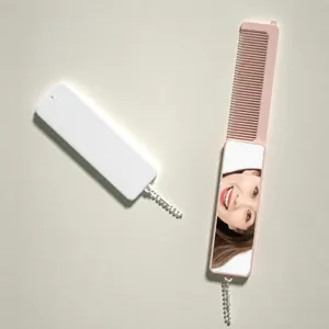 Mini Foldable Hair Comb Mirror 2-in-1 Portable Compact Makeup Pocket Mirror for Women