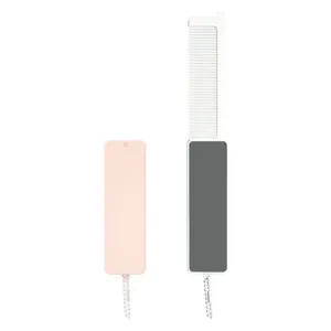 Portable 2-in-1 mini makeup mirror and comb with protective case for daily use.