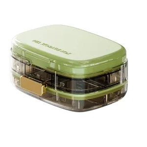Portable 10 Compartment Pill Box Moisture Proof Small Medicine Organizer Case For Daily Travel Medicine Storage Box