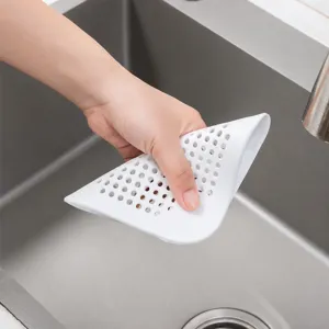 Silicone sink drain strainer hair catcher anti-clogging flexible kitchen floor drain mat