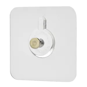 Gancho de pared transparente adhesivo sin taladro gancho con tornillo para marco de fotos