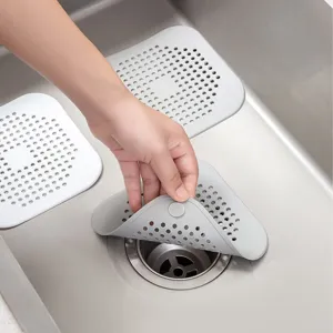 Silicone sink drain strainer hair catcher anti clogging drain cover for kitchen and bathroom