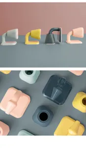 Silicone door stopper punch-free wall protector door stop bumper detail view for home bathroom.