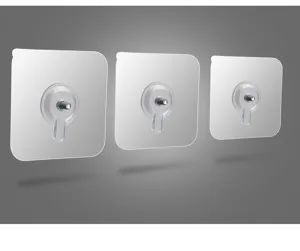 Transparent self-adhesive screw wall hooks, heavy duty punch-free hanging hooks for home.