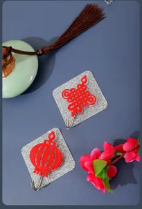 Ano Nuevo rojo gancho adhesivo festivo sin perforacion pared ganchos decorativos para cocina casa
