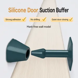 Silicone Rubber Punch-Free Self-Adhesive Door Stopper Noise-Reducing Wall Mounted Bathroom Protector Door Stop Buffers Cushion Hardware
