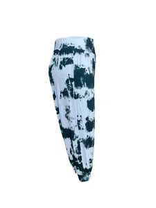 Women casual tie-dye long pants plus size high waist elastic ankle trousers activewear