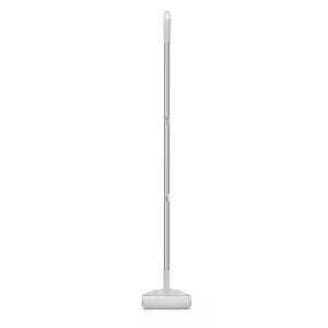 Long handle lint roller with telescopic pole and large sticky drum for effortless home cleaning.