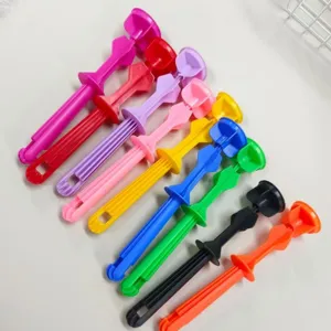 Colorful plastic lint roller handles set, practical clothes dust hair removal tool.