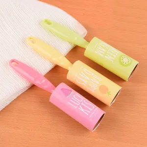 Rouleau anti-peluches couleur bonbon avec motif de fruits, rouleau adhésif 10 cm pour vêtements.