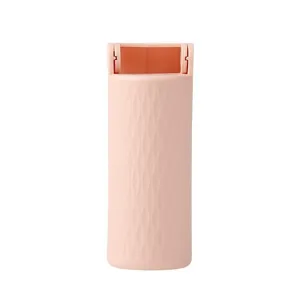 Portable foldable mini lint roller for clothes and pet hair removal in pink wave design.