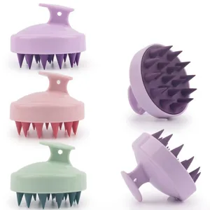Silicone scalp massage shampoo brush soft bristle baby bath hair comb multi-color design