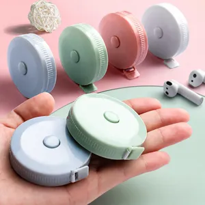 Metro a Nastro Retrattile Portatile Mini Custodia Rotonda in Plastica Righello di Misurazione Morbido per Cucito Abbigliamento Casa