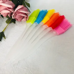 Conjunto de pinceles de silicona coloridos para repostería cocina y barbacoa resistente.