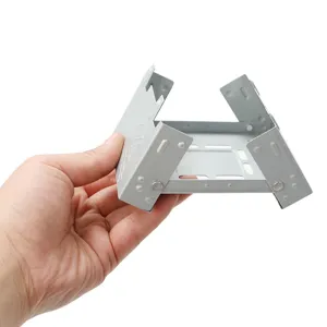 Poêle à alcool de camping pliable portable, réchaud de poche en métal pour randonnée en plein air.