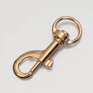Moschettone girevole in metallo dorato per borse e cinturini, accessorio in lega di zinco.