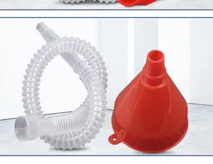 Plastic automotive fuel funnel with flexible clear hose for car motorcycle engine oil