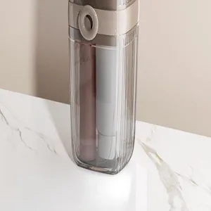 Portable travel toothbrush cup organizer set for bathroom, compact and stylish storage box.