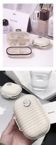 Portable pill box 7 day weekly daily medicine organizer travel pill case with secure lock design.