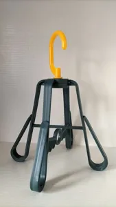 Closeup of the rotatable foldable plastic shoe drying rack with swivel hook, detail view.