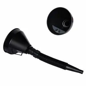 Embudo de Combustible para Coche de Plástico PP Engrosado Con Red de Filtro Tubo Largo Flexible Herramienta de Reabastecimiento Negro