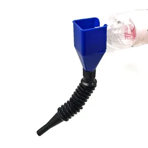 Embudos de plástico flexible portátil con clip cuadrado para repostaje de aceite de coche y moto.