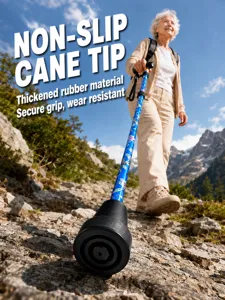 Ultraleichter Falt-Trekkingstock mit rutschfester Gummispitze zum Wandern für Senioren.