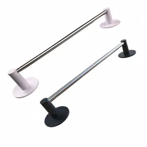 Stainless steel towel rack wall mounted punch free bathroom towel bar holder organizer