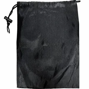 Black nylon drawstring storage pouch for outdoor gear, accessories and small camping tools.