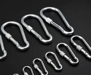 Galvanisierter Eisen Kletterkarabiner mit Schraubverschluss fuer den Aussenbereich.