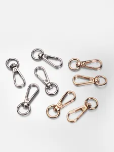 Mosquetones giratorios de aleación de zinc, mini accesorios de herrajes para llaveros de bolsos.