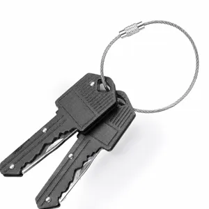 15cm stainless steel wire keychain cable loop keyring for outdoor hiking and daily key organization