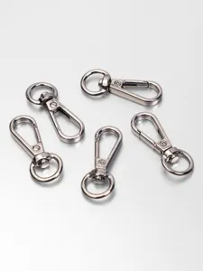 Mosquetón giratorio de aleación de zinc accesorios de herrajes para llavero metálico.